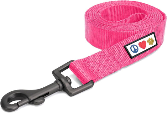 6 FT Solid Color Leash - Comfortable Handle Dog Training Leash 6 Ft Medium/Large Pink