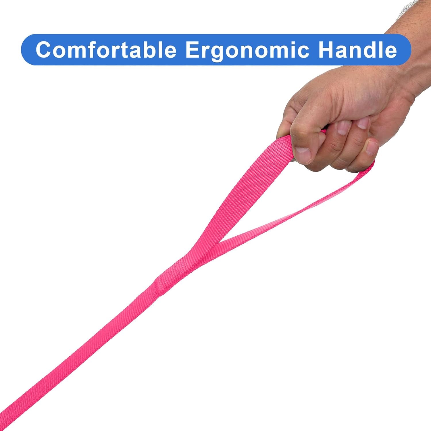 6 FT Solid Color Leash - Comfortable Handle Dog Training Leash 6 Ft Medium/Large Pink