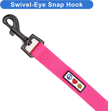 6 FT Solid Color Leash - Comfortable Handle Dog Training Leash 6 Ft Medium/Large Pink